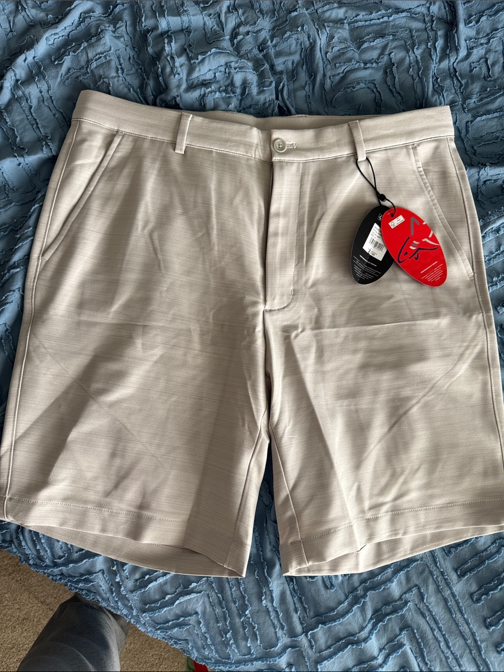Greg Norman Collection Men's Light Tan Flat Front Golf Shorts